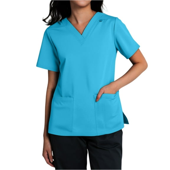 Nursing Mothers Summer Top, Health Care Uniforms for Women Beauty Tunics Uk Medical & Scrubs Nurses Uniform Nurse Outfits Blue L