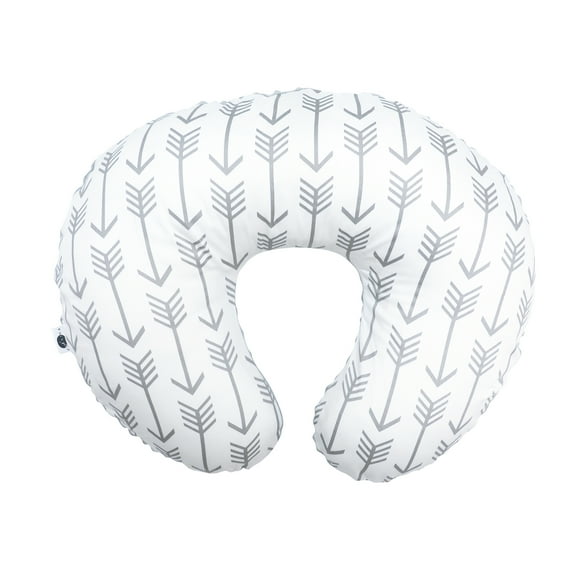Nursing Pillow Cover Slipcover Minky Boy Girl - Woodland Nursery Decor for Baby Boys and Girls by JLIKA (Gray Arrows)