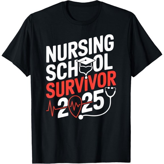 Nursing School Survivor 2025 T-Shirt100% pure cotton