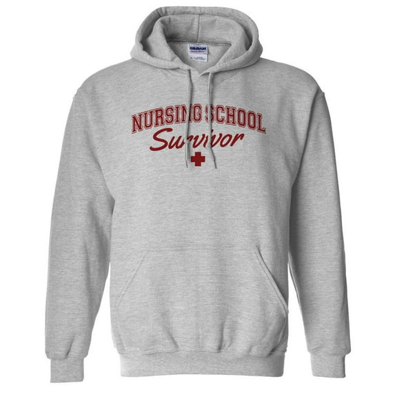 Nursing School Survivor Hoodie Sweatshirt Unisex 3X-Large Grey