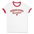 thumbnail image 1 of Nursing School Survivor Ringer Tee Shirt Unisex Medium White/Red, 1 of 5