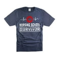 thumbnail image 1 of Nursing School Survivor Shirt Funny Nursing Shirts Graduation Shirts Nursing Graduation Shirts (Small Navy Blue), 1 of 6