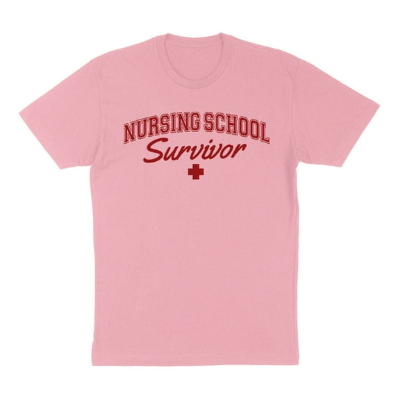 Nursing School Survivor Shirt Unisex Large Pink