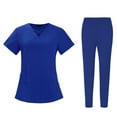 thumbnail image 1 of Nursing Scrub Set Top Pants Breathable Working Uniform for Nurse Yoga Jogger Bright Blue Color M, 1 of 8