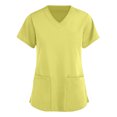 thumbnail image 1 of Nursing Scrubs Womens Cute Pattern Workwear Short Sleeve V Neck Holiday Stretch Medical Uniforms Tops with Pockets 2025 L Polyester, 1 of 4