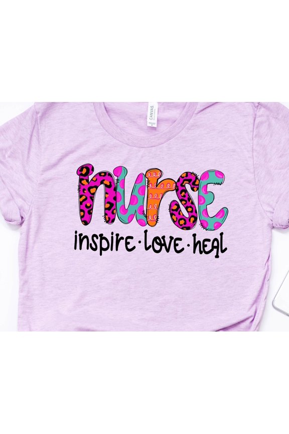 Nursing Shirt Nursing School T Shirt Nurse Shirt Nurse Inspire Love Heal RN Cute Nurse Gif