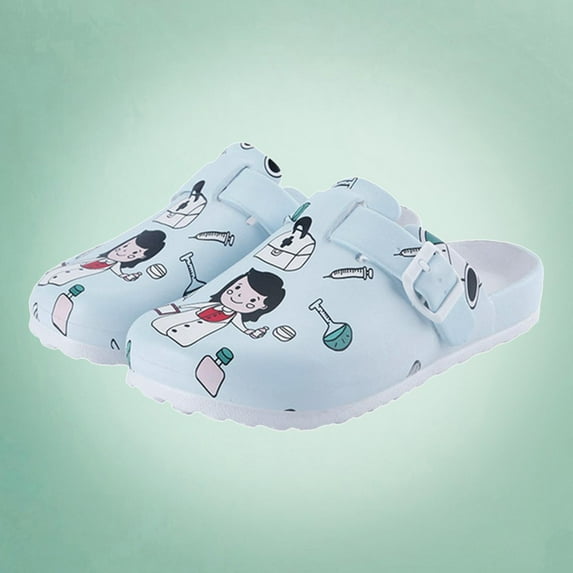 Nursing Shoes for Women, Skid Shoes with Cute Print for Swimming Pool, Gym, Shoes, or , - 38 39