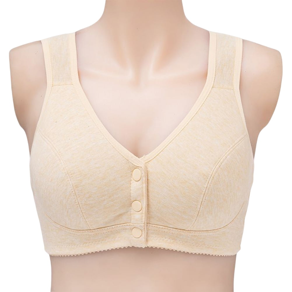 Entyinea Women's Maternity Nursing Bra Maternity Bralette Breastfeeding Cotton Pregnancy Bras Beige 44