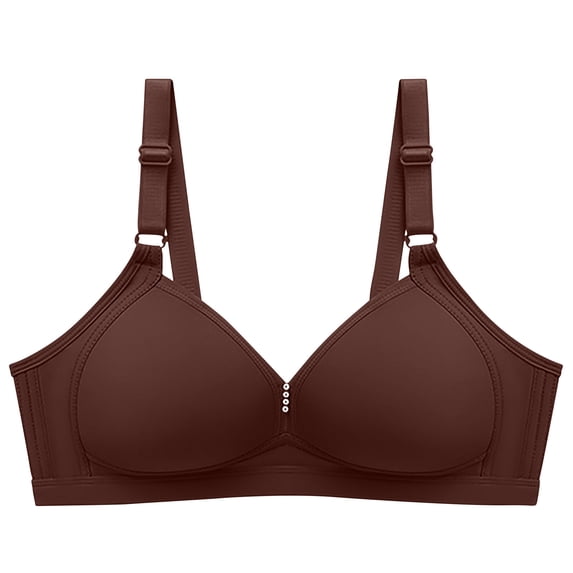 Nursing Sports Bra Women No Underwire Bra Feature V-Neck Push-up Bra Style W-1260 Coffee M
