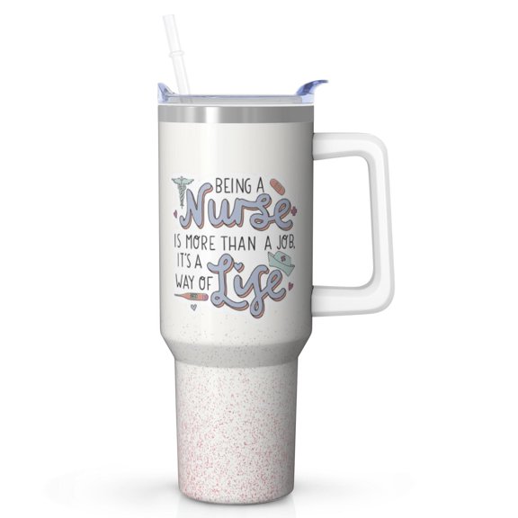 ‎"Nursing Squad" 40oz Tumbler, High-Quality Stainless Steel with Handle, Insulated Travel Cup, A Gift for Nurse Team Members, Nurse Week Group Gift Idea