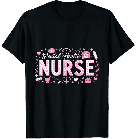 Nursing Stethoscope for Nurses Graphic Black T-Shirt for Men and Women