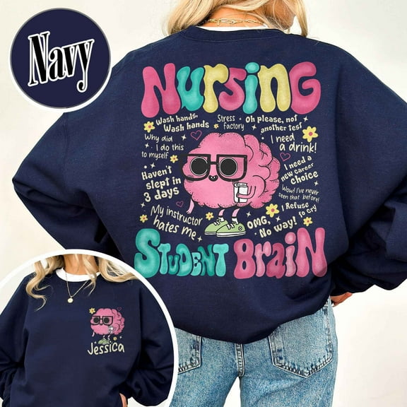 Nursing Student Brain Sweatshirt, Nursing School, Nurse Sweatshirt, For Work Rn, Nurse Life Sweatshirt, Registered Nurse Hoodie, Cna Hoodie