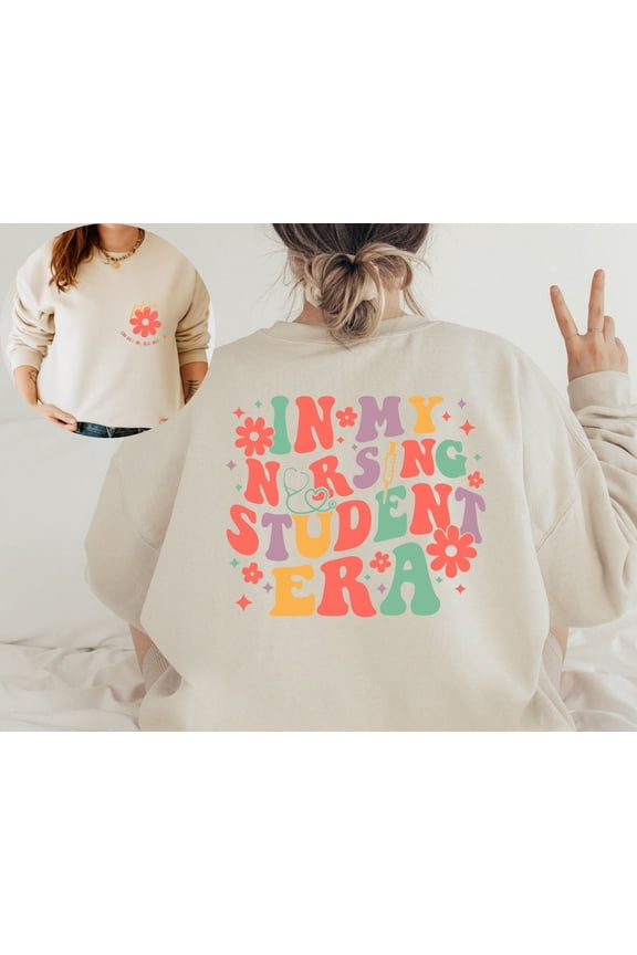 In My Nursing Student Era Sweatshirt, Retro Nurse Hoodie, Nursing School Sweater, Future Nurse Gifts, Nursing School Hoodie, Rn Nurse Gift, Full size S-5XL