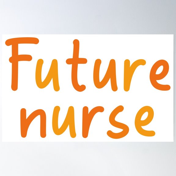 Nursing Student Orange Poster Wall Art, Modern Wall Decor, 8x12 UNFRAMED