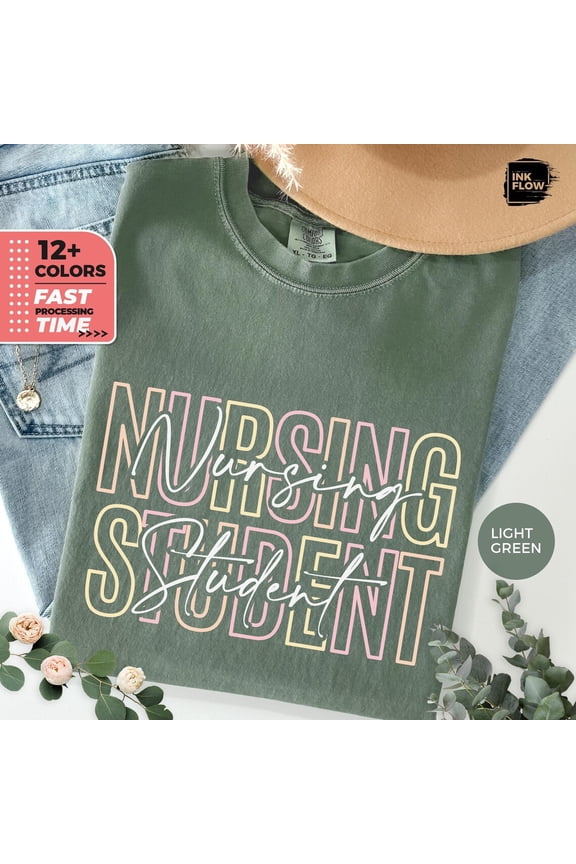 Nursing Student Shirt Rn T Shirt Future Nurse Subtle Colors Her Nurse Week Tshirt Nursing School Graduation Top All Size S-3XL