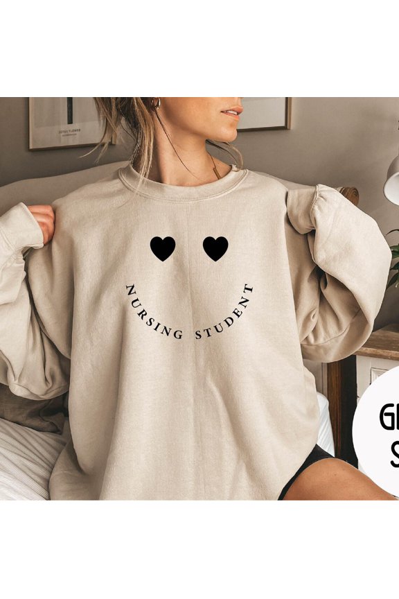 Nursing Student Sweatshirt Positive Nursing School Crew Crewneck Smile Rn Crewneck Sweatshirt, Nursing Sweater season For Nursing Tshirt All Size S-5XL