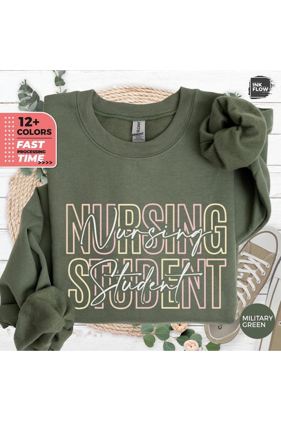 Nursing Student Sweatshirt, RN Colorful Sweater, Future Nurse Subtle Colors Her, Nurse Week Hoodie, Nursing School Graduation Top SWEATSHIRT All Size S-5XL