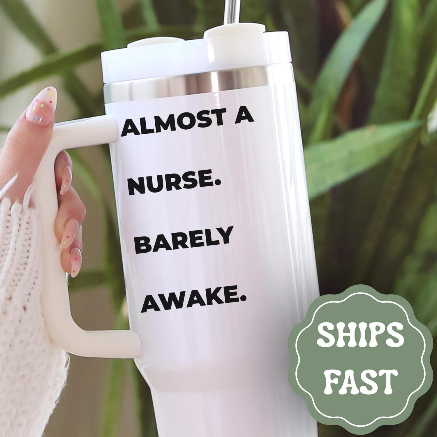 Nursing Student Tumbler 40oz with Handle | Funny Nursing School Gift | Nurse Coffee Tumbler | Nursing Student Graduation Gift