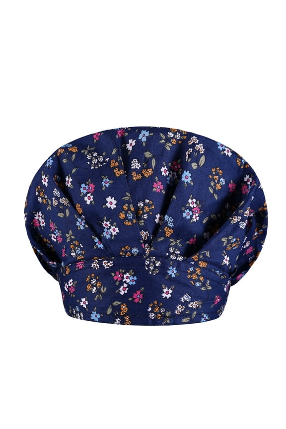 Nursing Surgical Hats AURORADY Unisex Fashion Cotton Print Nurse Adjustable Hat Unisex Scrub Cap, Underscarf D