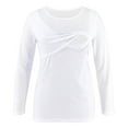 thumbnail image 1 of Nursing T shirt Maternity Long Sleeve Top for Breastfeeding Pregnancy Shirt&nbsp; Ladies Fashion Solid Color Print Short Sleeve Maternity Breastfeeding Clothe Top, 1 of 4