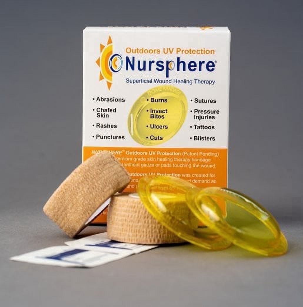 Nursphere® Dome Bandage™ Outdoors UV Protection with Wound Tracker™ App U.S. Medical Utility Patent No. 12,636,195.