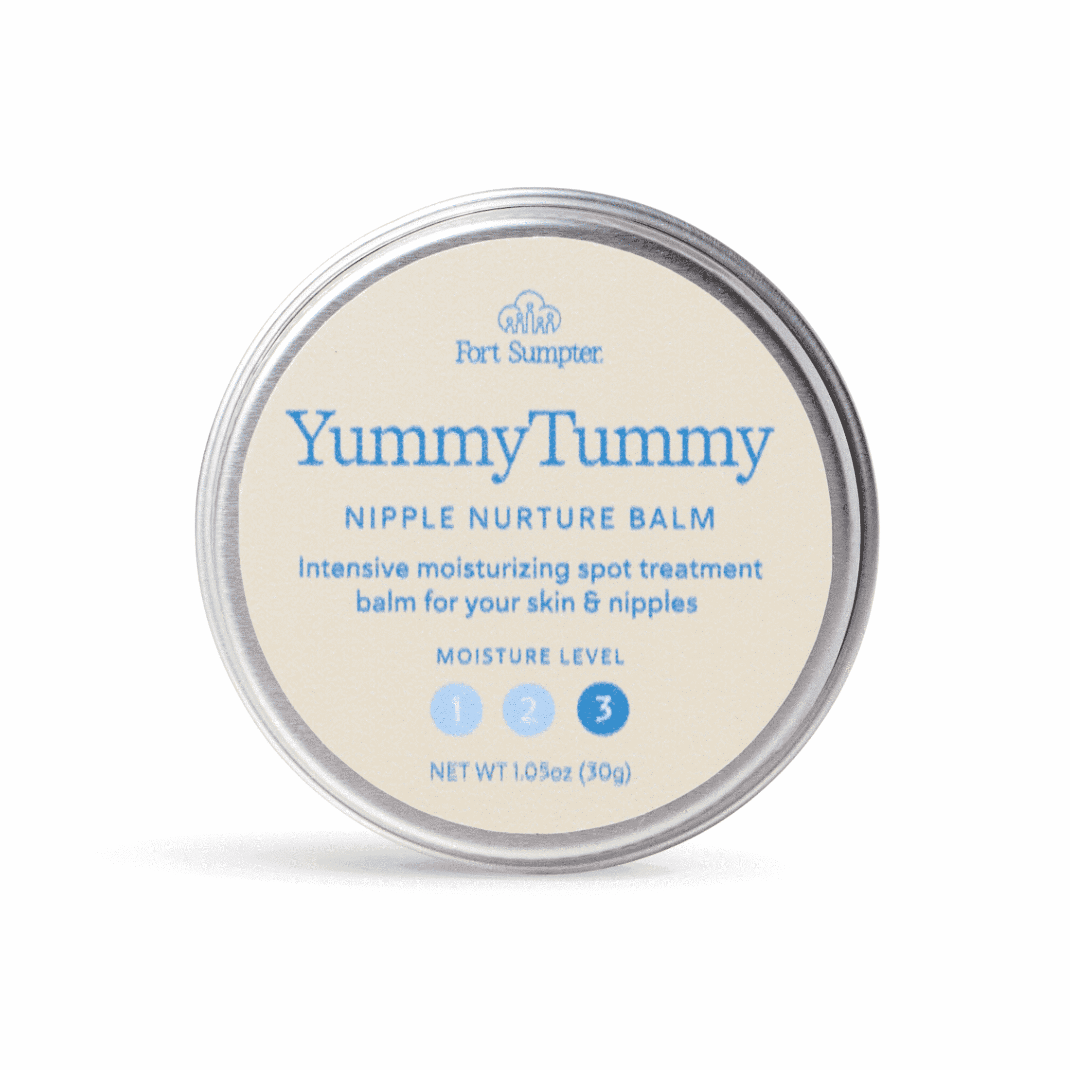 Yummy Tummy by Fort Sumpter Nurture Nipple Balm, Multi-Use Treatment for Nipples, Dry Spots & Lips, 100% Natural Balm with Lanolin, Beeswax & Vitamin E, Baby-Safe & Breastfeeding Friendly, 1.05 fl oz