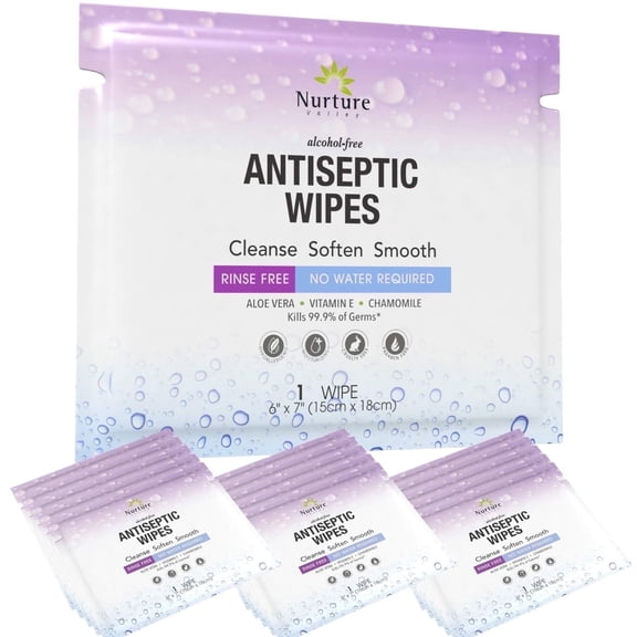 Nurture Body Wipes, Disposable Hand Wipe, Wet Towelettes, Adult Body Cleansing Wipes for Germ Removal, Individually Wrapped, 120 Pack