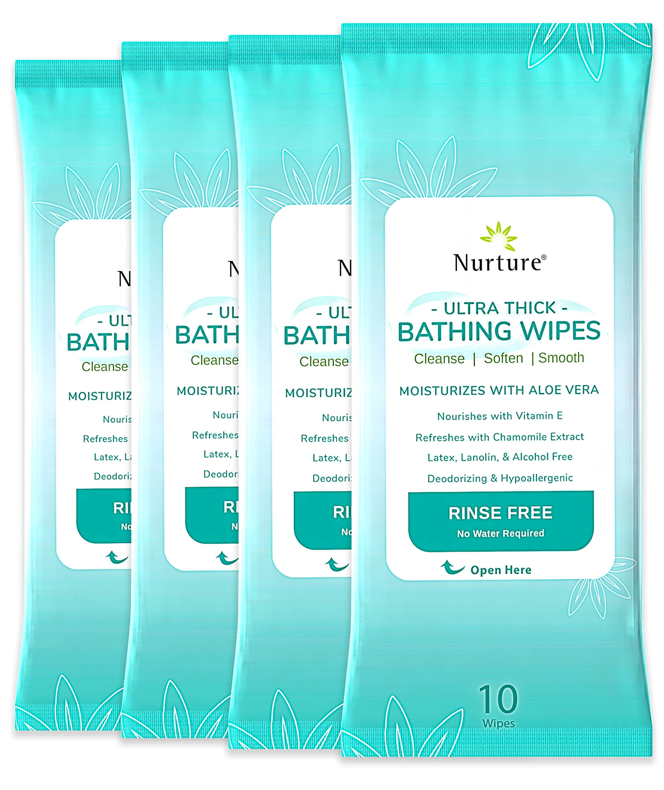 Nurture XL Ultra Thick Body Wipes for Adults w/Aloe 40 Extra Large