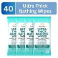 thumbnail image 1 of Nurture Ultra Thick Adult Body Wipes, 40 Extra Large Disposable Wet Cleansing Cloths with Aloe Vera, No Rinse Bath Wipe for Women, Men & Elderly, 1 of 11