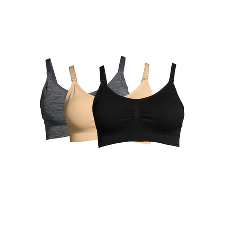 Nurture by Lamaze Maternity Seamless Comfort Nursing Bra with Removable Pads, 3 Pack