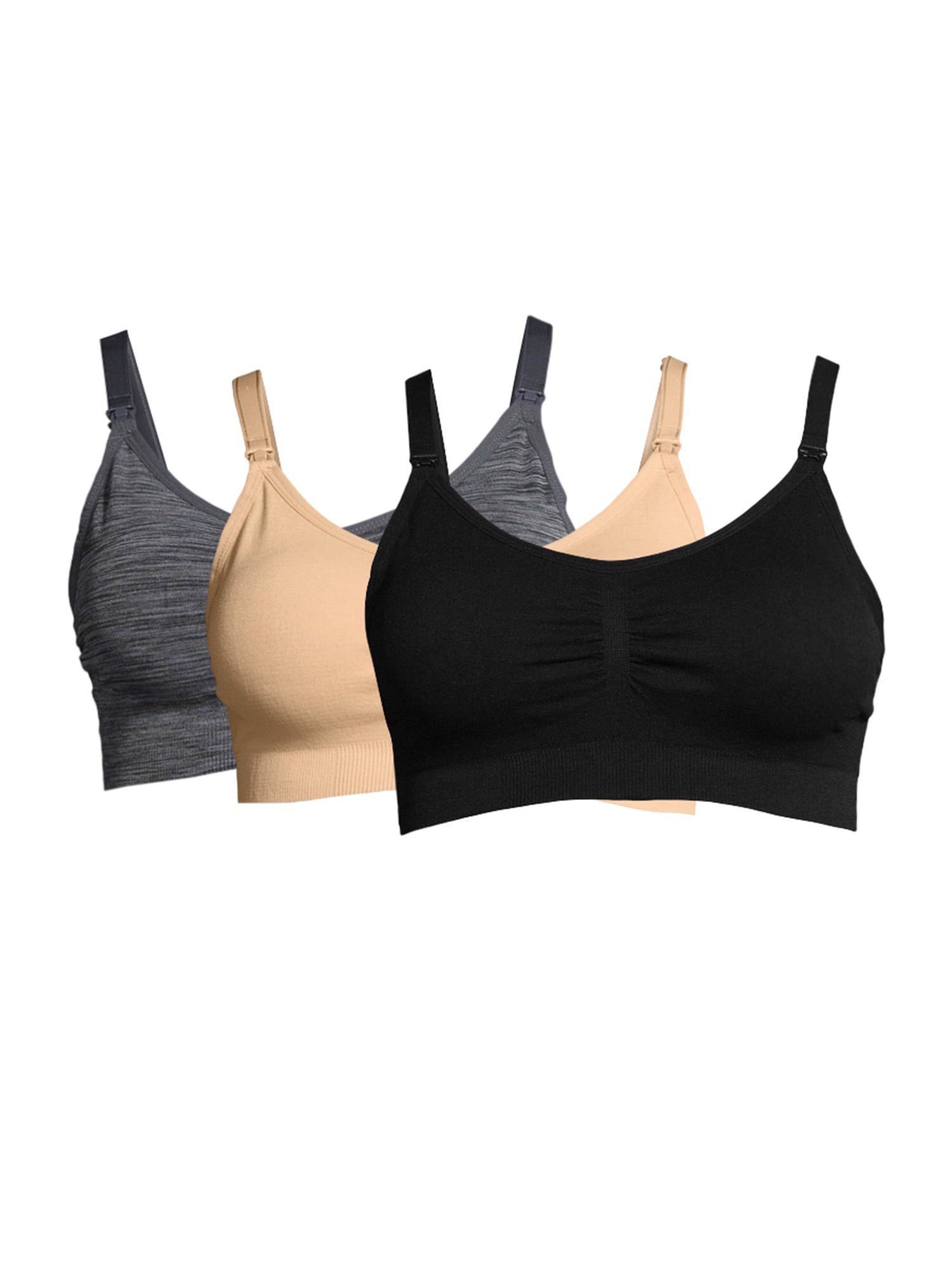 Nurture by Lamaze Maternity Seamless Comfort Nursing Bra with Removable Pads, 3 Pack