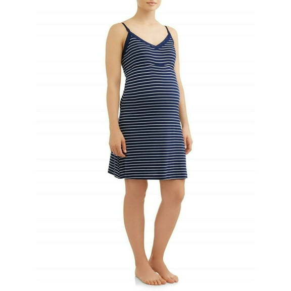 Nurture by Lamaze Sleep Chemise Maternity Size M Navy Stripe Nursing Babydoll