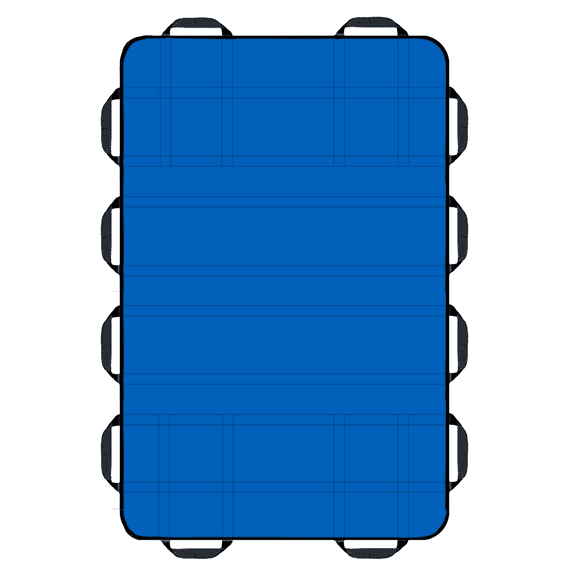 NurtureCare Positioning Bed Pad with Handles, 3-Layer Nylon, Waterproof, 60" x 40", Lake Blue