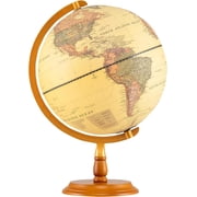 NurtureTail 12 Inch Illuminated World Globe, Light Up Rotating Globe with Wooden Stand, Educational Geography Desk Decor for Kids, Adults, Home, Office & School Antique-Bronze
