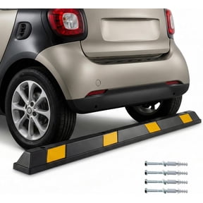 NurtureTail 72" Rubber Parking Block, Heavy Duty Parking Bumper with 8 High-Visibility Yellow Reflective Stripes, Wheel Stop for Garage, Driveway, Car, Truck, RV & Trailer