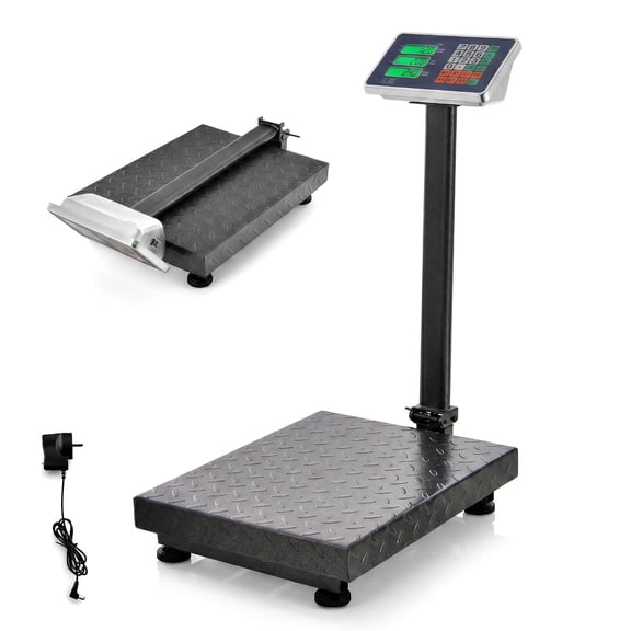 NurtureTail Digital Platform Scale, 660 LBS Commercial Electronic Shipping Scale with LB/KG Conversion, 0.1 LBS Accuracy, LED Display & Foldable Design for Packages, Luggage,Sliver