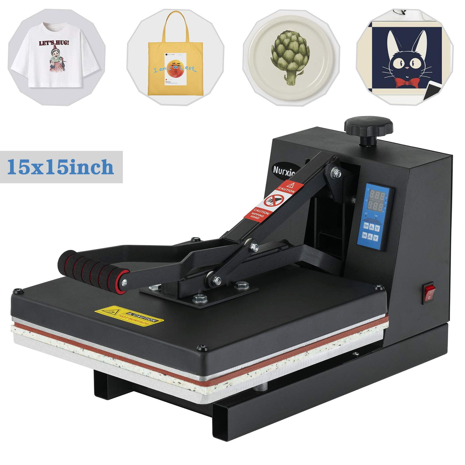 Manual 15X15 Inch Digital Temperature Control High Pressure heat press  machine for Tshirt 38cm*38cm - AliExpress