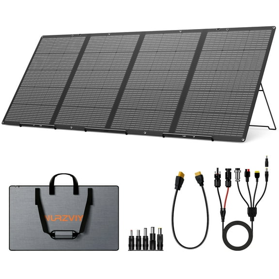 Nurzviy 400W Portable Solar Panel,RV Essentials,23.5% High Efficiency IP67 Waterproof for Camping RV Hurricane