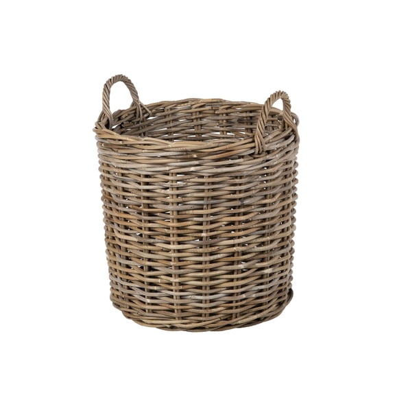 Kouboo Kobo Handles Rattan Storage Basket, Gray