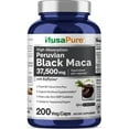 thumbnail image 1 of NusaPure Black Maca Root 37,500mg per Caps 200 Veggie Capsules (Vegan, Non-GMO, Vegan), 1 of 1