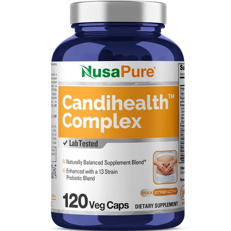 NusaPure CandiHealth Complex Capsules, 500 mg Oregano Leaf & 400 mg Caprylic Acid, 120 Veg Capsules (Non-GMO, Vegan)