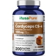 thumbnail image 1 of NusaPure Cordyceps CS-4 Capsules, 150 mg, 200 Veg Capsules  (Non-GMO, Vegan), 1 of 8