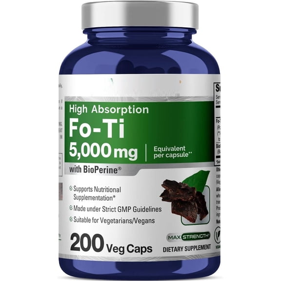 NusaPure Fo-Ti Capsules, 167 mg, 200 Veg Capsules (Non-GMO, Vegan)