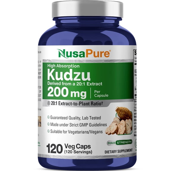 NusaPure Kudzu Root Capsules, 200 mg, 120 Veg Capsules (Non-GMO, Vegan)