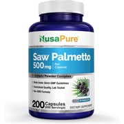 Saw Palmetto, Powder Complex, Non-GMO, 500mg, 200 Capsules - 200 Servings | 45% Berries Extract, Suitable for Adults, Manufactured in GMP Registered Facility USA