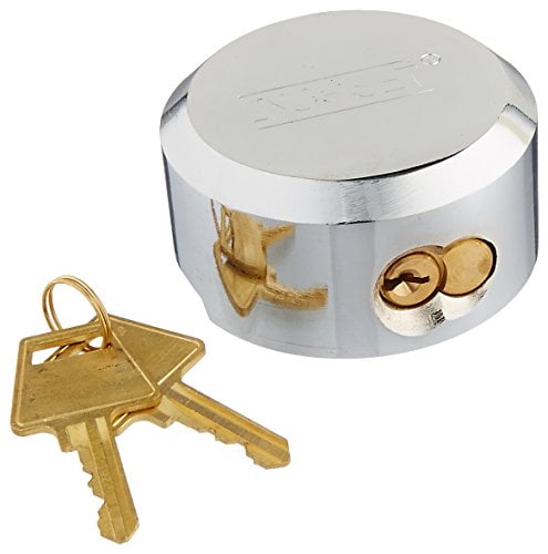 NU-SET 2-7/8 Inch Silver Steel Hockey Puck Padlock