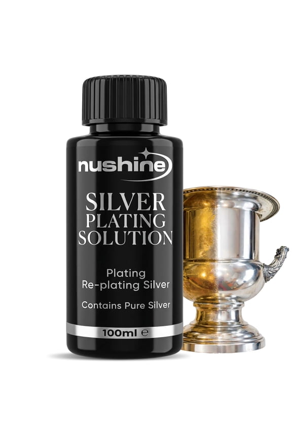 Silver Plating Solution 3.4 Oz - Permanently Plate Pure Silver onto Worn Silver, Brass, Copper and Bronze ONLY (Ecofriendly Formula)