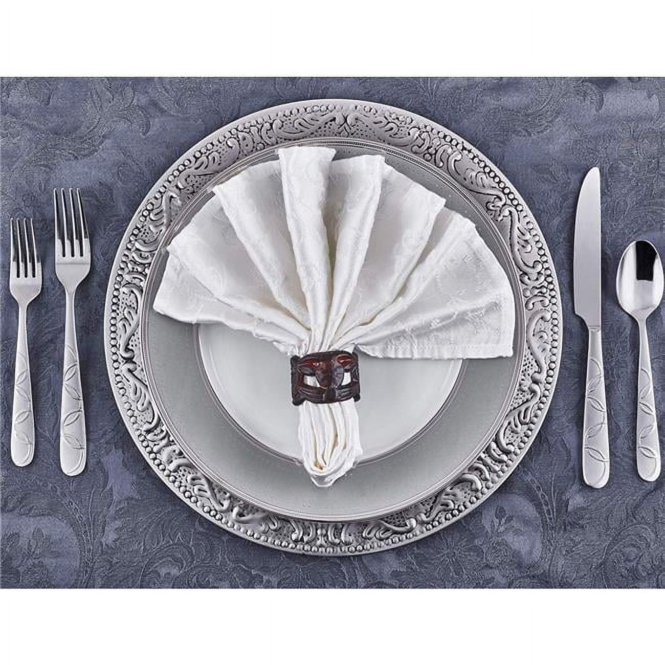 Nusteel TG-OS421 13 in. Embossed Round Vintage Dinner Charger 