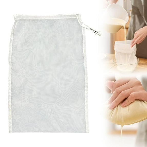 Nut Bag Strainer 14 x 10 Inch Cheesecloth Bags for Straining Nylon Cheese Cloth Bags Reusable Nut Milk Bag 200 Mesh Fine Mesh Bag for Straining Fruit Juice Cheese Coffee Tofu Yogurt Tea