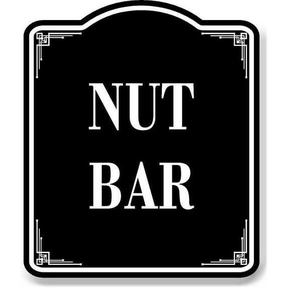 Nut Bar BLACK Aluminum Composite Sign, 15"x18"